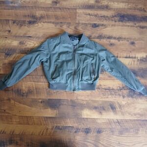 Ambiance Military Geeen Bomber Like Full Zip Jacket Juniors Size M